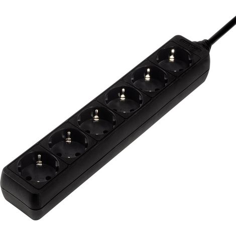 Hama 00047759 Steckdosenleiste 6fach Schwarz Schutzkontakt 1 St.