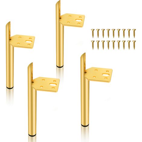 Randaco 4X 20cm Metal Oro Muebles Piernas Piernas Sofá Soporte Piernas Ajustables Armario Piernas Piernas Sofá Piernas Cama