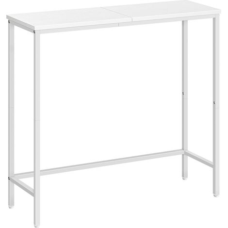 Console Meuble, Table Console Fine, Petite Table de Présentation, Table d’Entrée, Bout de Canapé, Table d'Appoint, pour Couloir, Entrée, Salon, Style Industriel, Blanc (1/5)