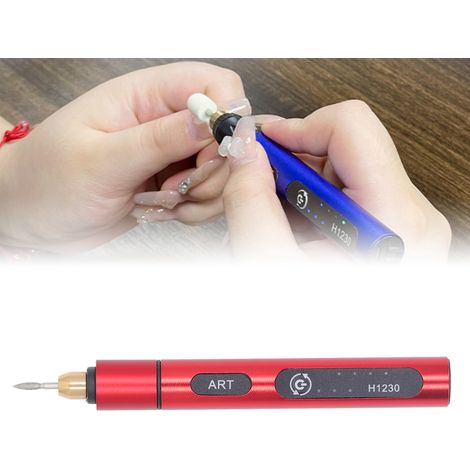 Nouvelle mini meuleuse électrique rechargeable, petite meuleuse électrique portable, stylo à graver électrique, stylo de polissage pour lettrage, rouge (1/5)
