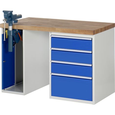 Établi Rau modèle 7510 avec 4 tiroirs et armoire l x p x h 1250x700x840mm