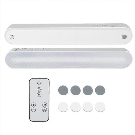 Set aus 2 wiederaufladbaren und berührungsempfindlichen kabellosen LED-Leseleuchten mit Fernbedienung, für Möbel und Schränke. (1/5)