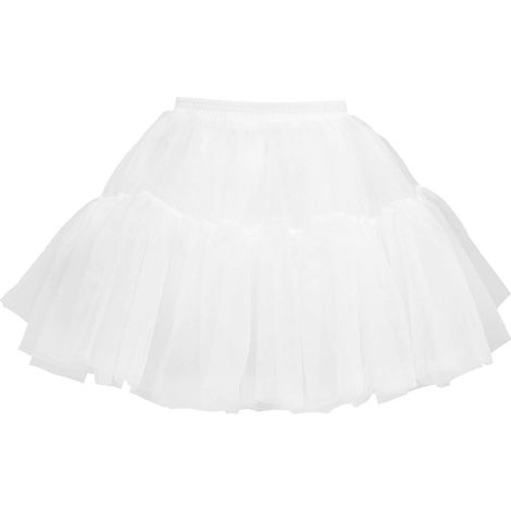 Jupon blanc sans cerceaux, jupe tutu, crinoline, robe de cosplay, costume de scène-M-White