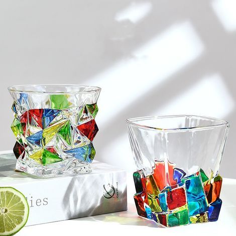 320ml Colored Whiskey Glass, Low Cup for Home and Gift (1/5)