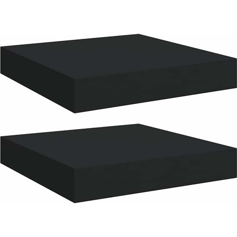 Scaffali a Parete Mensola da Parete 2 pz Neri 23x23,5x3,8 cm in MDF (1/5)