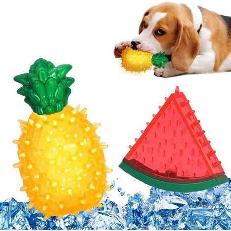 Jouet pour animaux de compagnie glacé, jouet pour chien en TPR en forme de fruit glacé, jouet à mâcher pour animaux de compagnie, jouet résistant aux morsures pour chiot, coloré (1/5)