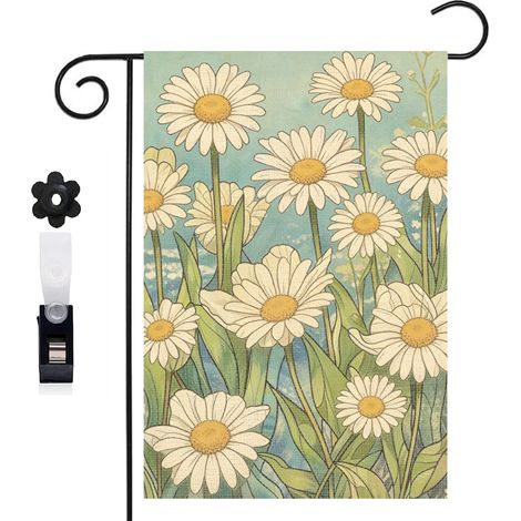 Drapeau de jardin 30 x 45 cm motif Welcome neutre toile double face pour décoration polyvalente (1/5)
