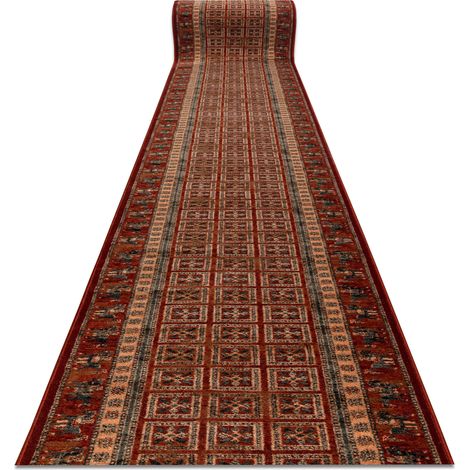 Wolle Läufer KASHQAI 4301/300 orientalisch, Rahmen Terrakotta / grün 67cm red 67x340 cm