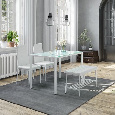 Set di tavoli da pranzo Grand, Bianco, 120 x 70 cm 4 parti, Vicco