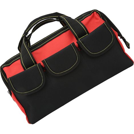 Sac de rangement d'outils 16 pouces, large ouverture, robuste, étanche, transportable, rouge (1/5)