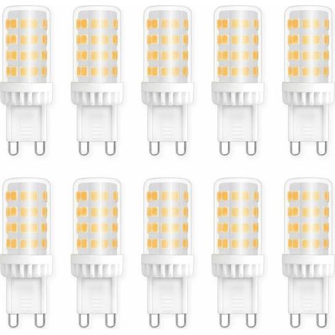 Ampoules LED G9 5W, Equivalente 40W 50W Halogène Lumière, 450LM, Blanc Neutre 4000K, AC 220V, Culot G9 Standard, économie d'énergie, pour Ceiling Lighting, Kitchen, Chambre, Salon, Pack de 10,