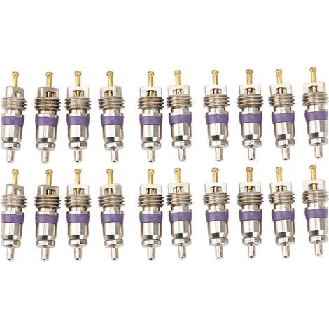 Noyau de valve en alliage aluminium-cuivre, facile �� utiliser. Kit de 20 noyaux de valve pour climatisation automobile, pratique et fonctionnel. Robuste et durable, s��r et fiable, et rempla��able en