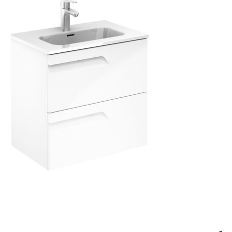 ROYO VITALE Mueble de Baño con Lavabo Fondo Reducido 2 Cajones Blanco Brillo - Medida: 60 CMS - ref: C0072592 (1/5)
