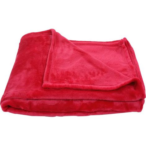 Plaid en polaire uni Rouge 130x180 cm