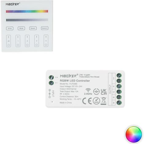 Controller Dimmbar RGBW 12/24V DC +Fernbedienung RF 4 Zonen MiBoxer (1/5)