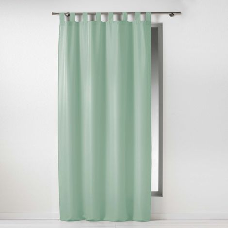 Rideau à passants – 140 x 260 cm – Polyester uni Essentiel Sauge (1/7)