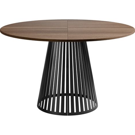 Mesa Prudentia, Nogal + Negro, 76x0x0cm, Alargamiento, Aglomerado laminado, Metal (1/4)