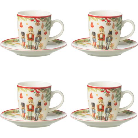 Coffret de 4 tasses à café avec sous tasse casse noisette (1/3)