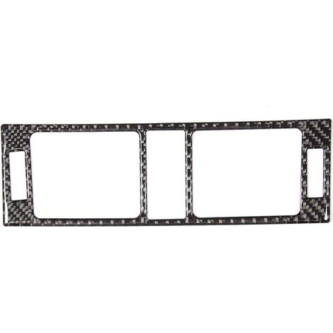 Panneau de ventilation d'air de voiture, accessoires de décoration de voiture de garniture de panneau d'aération de console centrale en fibre de carbone (1/5)