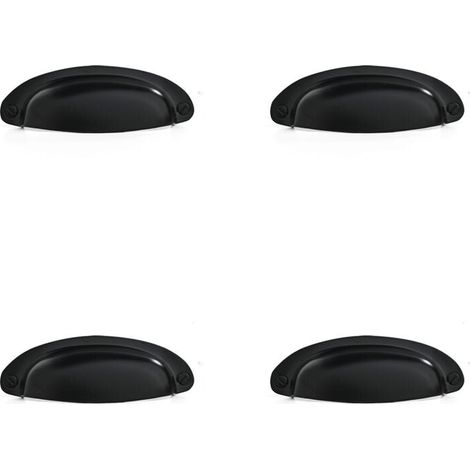 tiradores de concha retro vintage para muebles, tiradores de cajón con tornillos para armarios, cómodas y cajones (B-417 negro) (1/5)