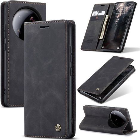 Coque Flip - Cuir Synthétique TPU - Support Réglable - Portefeuille Intégré - Pour Xiaomi 15 Ultra 5G - Noir - 1 Pièce (1/5)