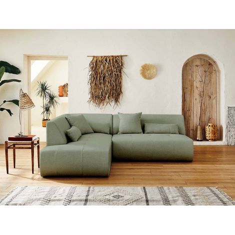 Onyx – modulares 5-sitzer ecksofa links – aus stoff - salbeigrün (1/5)