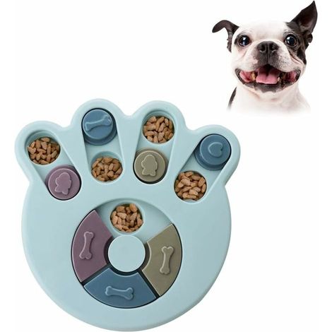 Dog Puzzle, Dog Food Dispenser Toy, Durable Interactive Dog Toy, Dog IQ Training Toy (Blue) (1/5)