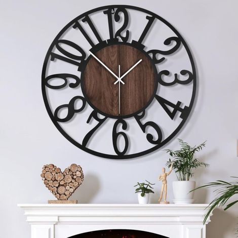 Orologio da parete retrò, 40 cm/16 pollici, silenzioso e senza ticchettio, adatto per soggiorno, cucina, ufficio