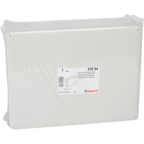 Boîte de dérivation rectangulaire pour presse-étoupe Plexo dimensions 360x270x124mm gris RAL7035 LEGRAND 092094 (1/4)