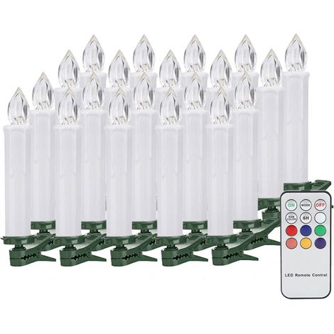 40 bougies de Noël LED avec télécommande, lumières RGB (1/5)