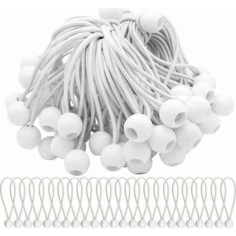 Lot de 40 Tendeur Elastique Cordons Élastiques avec Boules Sandow Elastique Boules Elastiques pour chapiteaux, tentes, bannières et bâches (1/5)