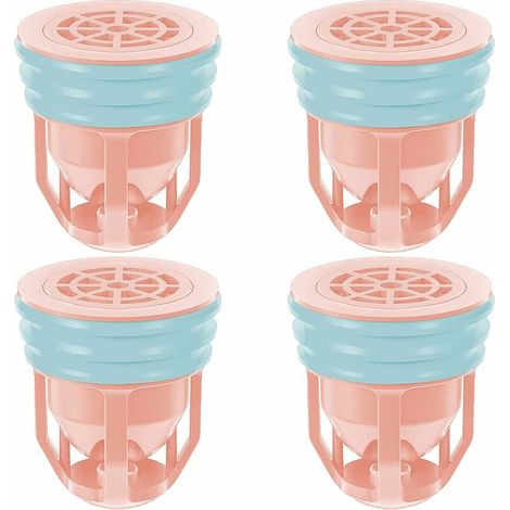 Noyau de Siphon de Sol, Grille Douche Anti Cheveux Siphon,Siphon de Sol PVC, Drain de Plancher avec Passoire Filtre,pour Salle De Bain Jardin,4 PCS,Rose (1/5)