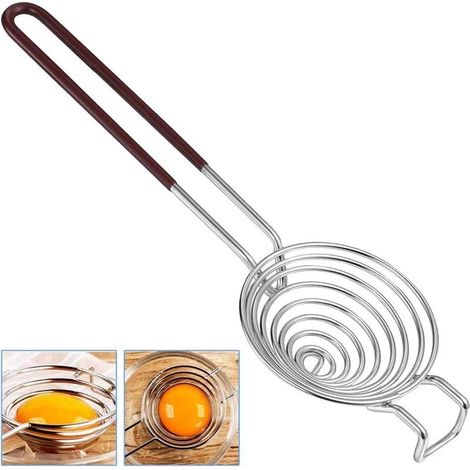 Séparateur d'œufs en acier inoxydable – Design en spirale pour séparation rapide – Manche extra long – Facile à nettoyer (1/5)