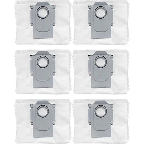 Lot de 6 sacs à poussière de rechange pour aspirateur Roborock S8+ / S8 Pro Ultra / S7 MaxV Ultra / Q5 / Q5+ / Q7+ / Q7 Max+