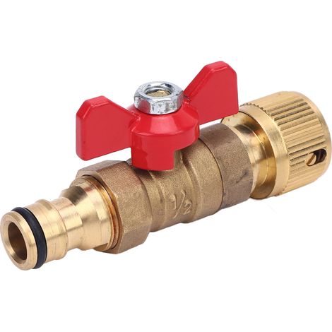 Robinet à boisseau sphérique 1/4 de tour laiton filetage NPT 3/8 pouce femelle vers mâle adaptateur tuyau eau nettoyeur haute pression tuyau voiture (1/5)