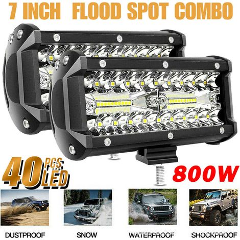Projecteur LED longue portée 7 pouces, lampe de travail 400 W pour toit ou pare-chocs avant de véhicule tout-terrain, faisceau concentré, étanche IP68, 12–24 V dengyankun (1/3)
