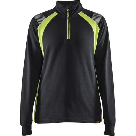 Arbeits-Zip-Hoodie für Damen 3403 - Schwarz/Neongelb XXXL