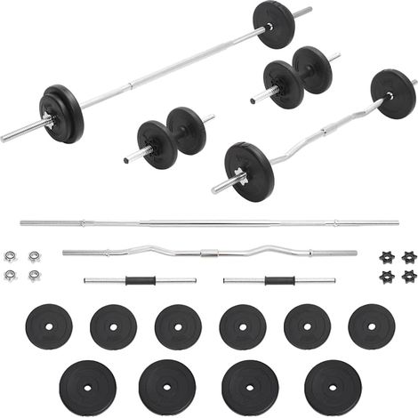 vidaXL Juego de barras y pesas 30 kg (1/5)