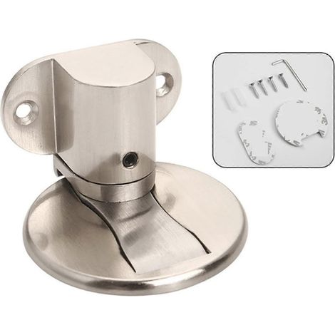 Verstellbarer magnetischer Türstopper, Bodenbefestigung, Zinklegierung, gebürstete Oberfläche, fester Halt. (1/5)