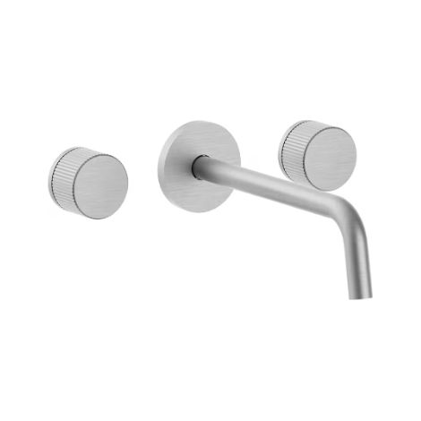 Batteria incasso lavabo 3 fori con bocca l. 245 mm, Steel Looking Paffoni serie Jo JO008ST Ottone - Steel looking (1/2)
