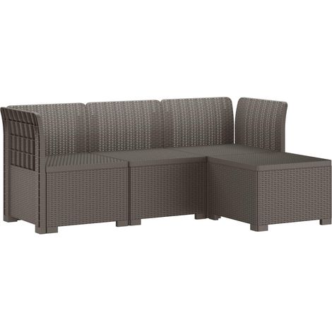 4-Seater Garden Sofa Rattan Look PP Light Grey vidaXL (1/5)