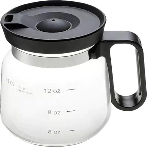 Cafetera de vidrio de 473 ml (16 oz), taza transparente (con asa y tapa con ventosa para uso portátil, apta para té caliente, latte macchiato, así como para bebidas frías y calientes). (1/5)