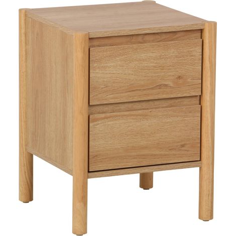 sweeek - Nachttisch Holzdekor 2 Schubladen