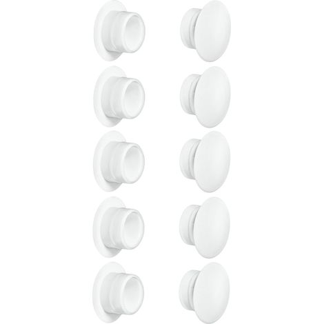 cyclingcolors 10x tappo chiusura plastica nero bianco grigio marrone mobili inserto cappuccio copriforo fori (Ø12mm/bianco RAL 9010)