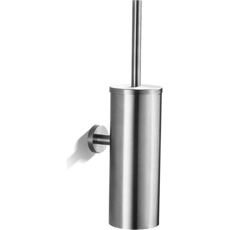 Wandmontierter WC-Bürstenhalter mit Halterung für Badezimmer aus Edelstahl und gebürstetem Nickel. (1/4)