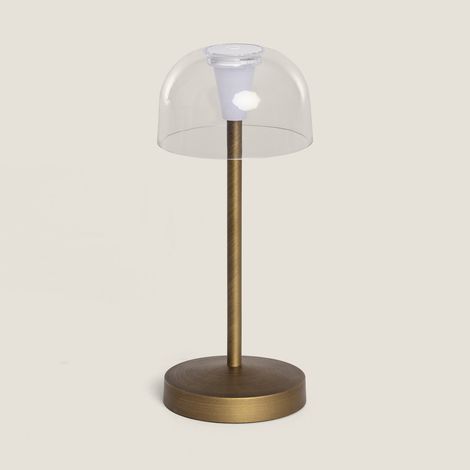 Lampada da Tavolo LED Portatile per Esterni con Batteria USB Ricaricabile Lendora Ottone (1/5)