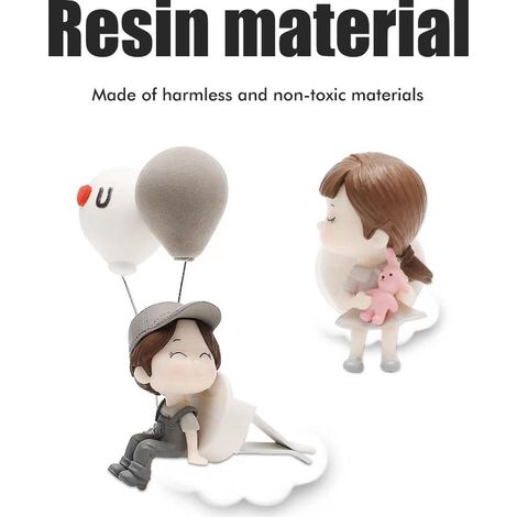 Figurines de couples mignons de dessins animés, décoration de voiture, diffuseur d'aromathérapie pour grille d'aération, décoration de tableau de bord (1/5)