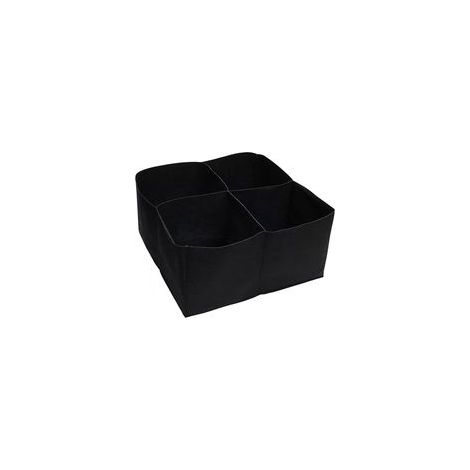4 grilles en tissu, Lits surélevés rectangulaires pour lit de culture de jardin, grand sac de plantation, conteneur carré divisé, sacs de culture pour plusieurs légumes, fleurs, jardin, noir