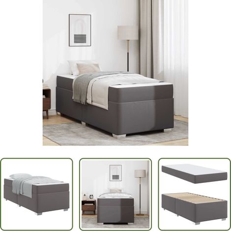 Lit gris - Cadre de lit avec matelas Gris 80 x 200 cm tissu (1/5)