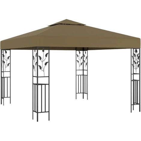 Gazebo de 3 x 3 mètres, gris-brun, 180 g/m² (1/5)